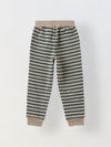 Beige & Green Striped T-shirt with Pyjamas Set