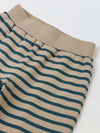 Beige & Green Striped T-shirt with Pyjamas Set