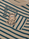 Beige & Green Striped T-shirt with Pyjamas Set
