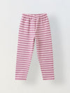 Girls Pink Striped T-shirt with Pyjamas Set