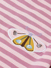 Girls Pink Striped T-shirt with Pyjamas Set