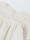 Spunkies Girls White Geometric Embroidered Round Neck Short Sleeves Top and Trousers Set