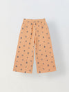 Spunkies Girls Peach Geometric Print Square Neck Sleeveless Top and Trousers Set