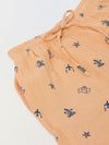Spunkies Girls Peach Geometric Print Square Neck Sleeveless Top and Trousers Set