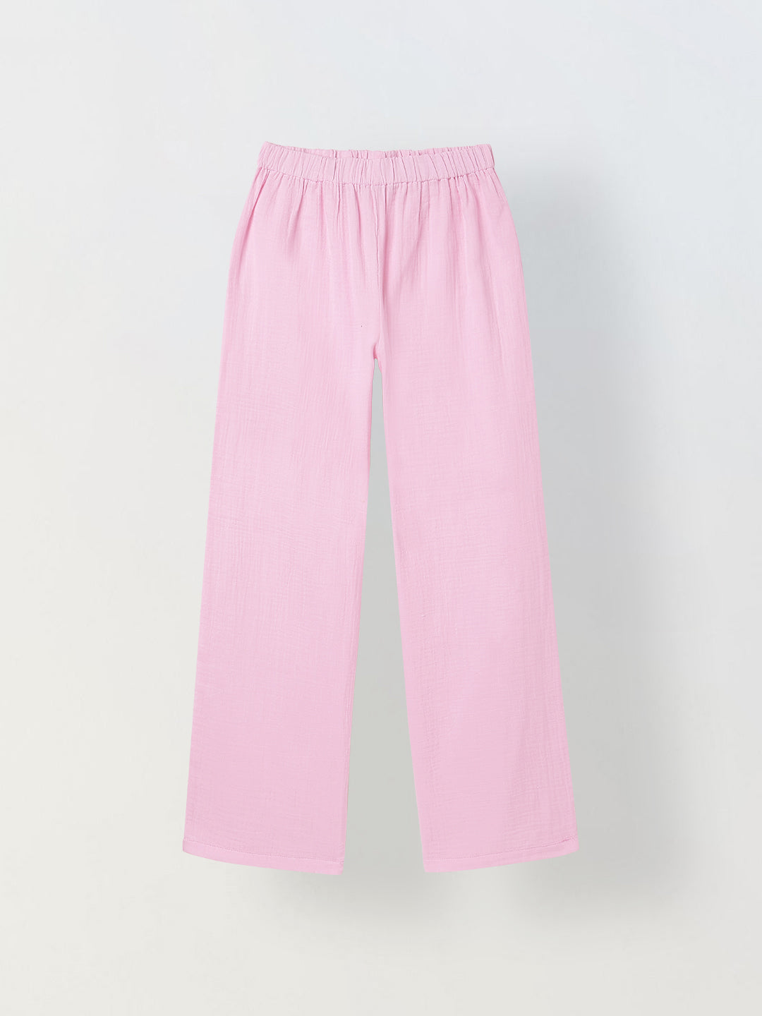 Spunkies Girls Pink Smocked Round Neck Sleeveless Top and Trousers Set