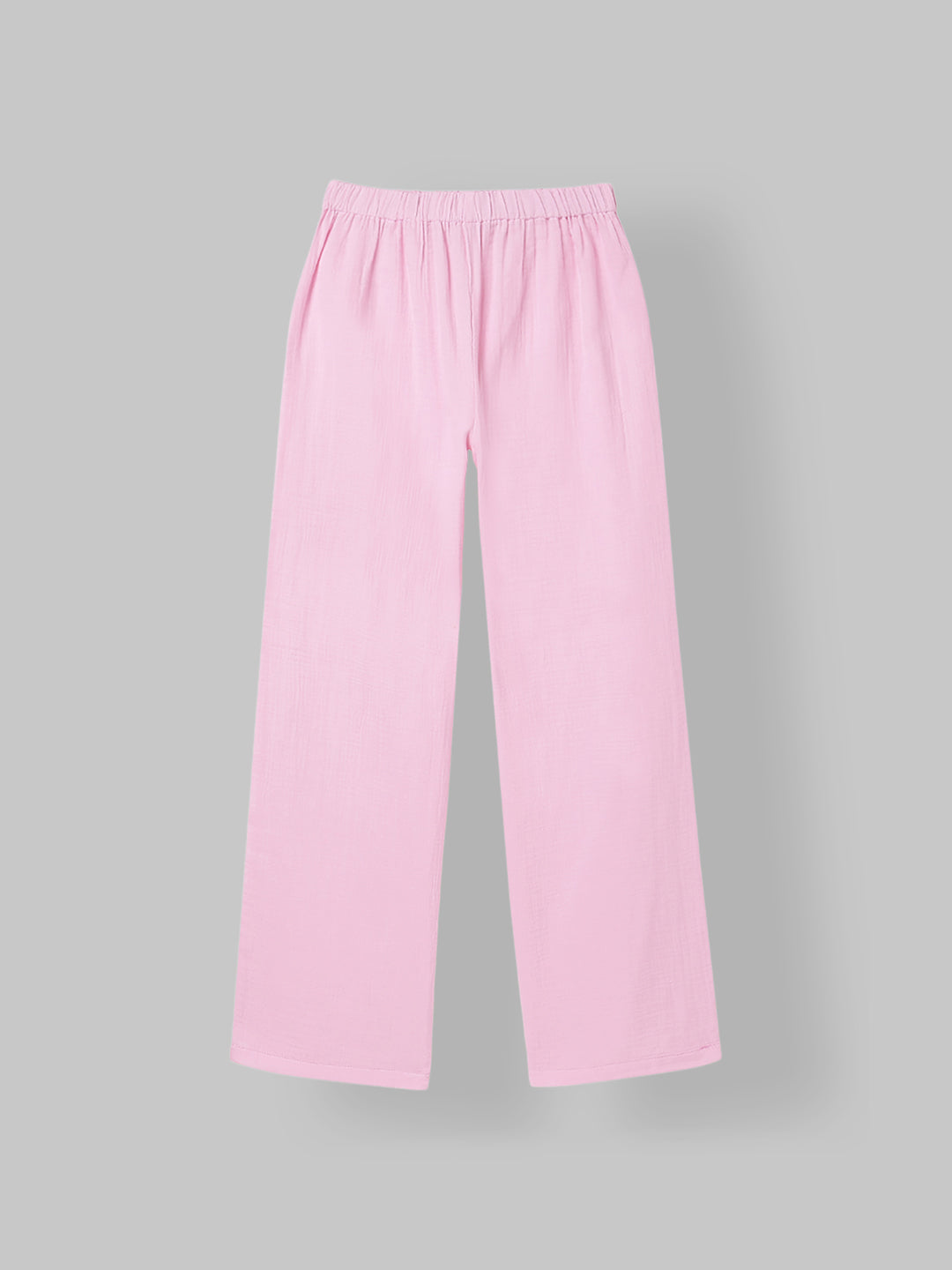 Spunkies Girls Pink Smocked Round Neck Sleeveless Top and Trousers Set