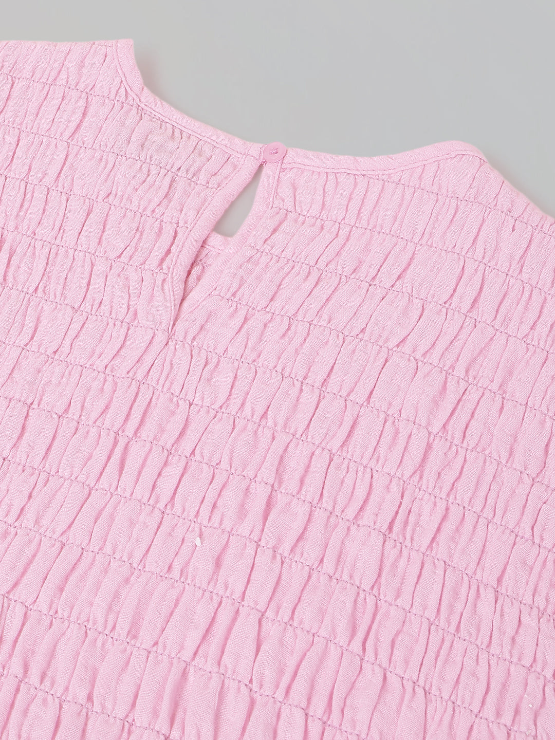 Spunkies Girls Pink Smocked Round Neck Sleeveless Top and Trousers Set