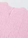 Spunkies Girls Pink Smocked Round Neck Sleeveless Top and Trousers Set