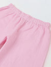 Spunkies Girls Pink Smocked Round Neck Sleeveless Top and Trousers Set