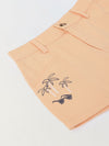 Spunkies Girls Peach Graphic Print Button and Zip Shorts