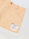 Spunkies Girls Peach Graphic Print Button and Zip Shorts