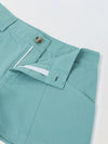 Spunkies Girls Green Solid Button and Zip Shorts