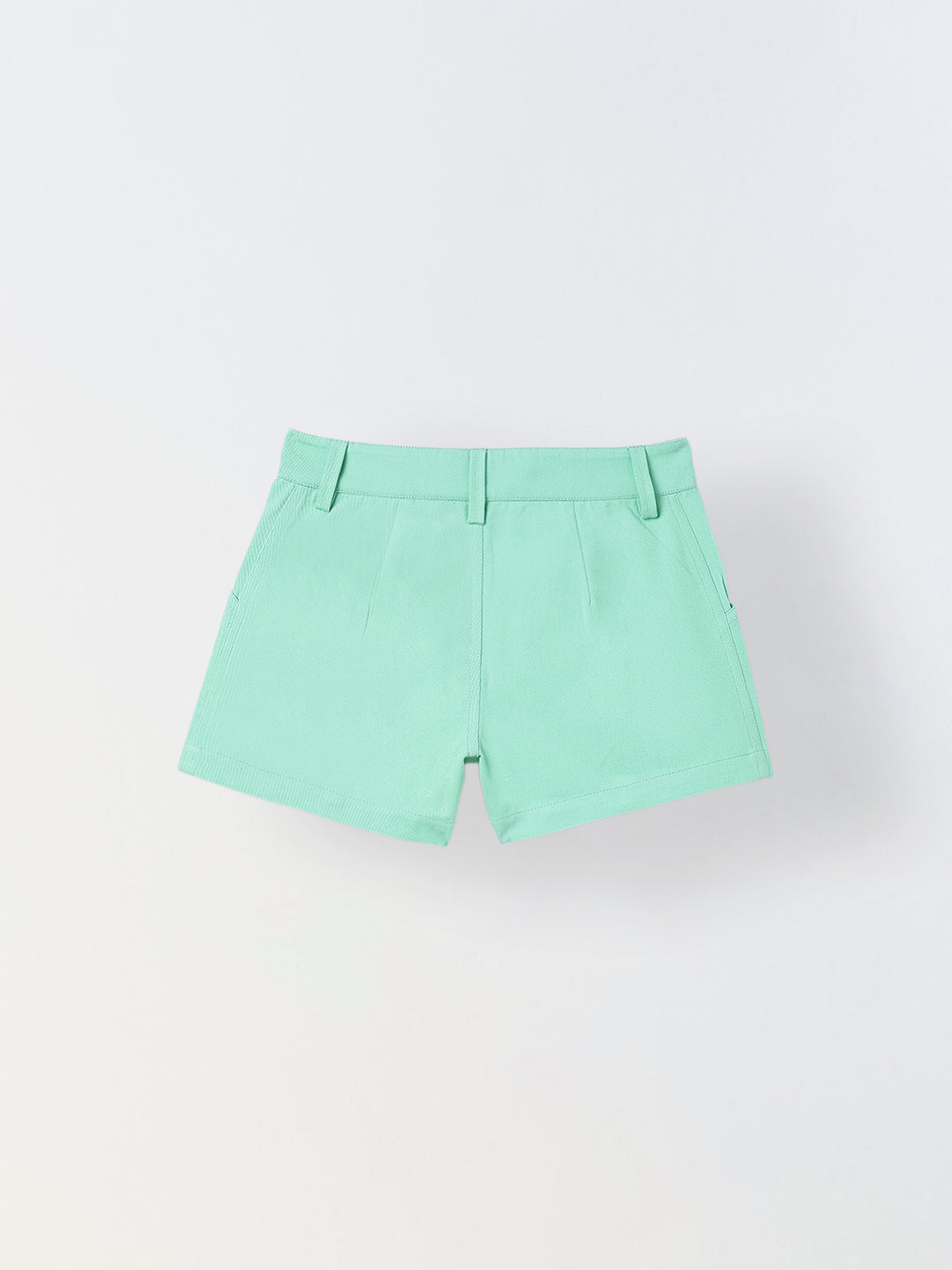 Spunkies Girls Green Graphic Print Button and Zip Shorts