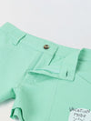 Spunkies Girls Green Graphic Print Button and Zip Shorts