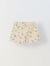 Spunkies Girls Beige Geometric Print Button and Zip Shorts