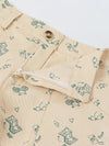 Spunkies Girls Beige Geometric Print Button and Zip Shorts