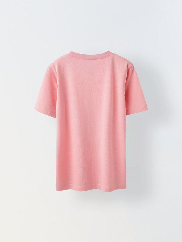 Pink Donut Printed Half sleeve T-shirt- Girl