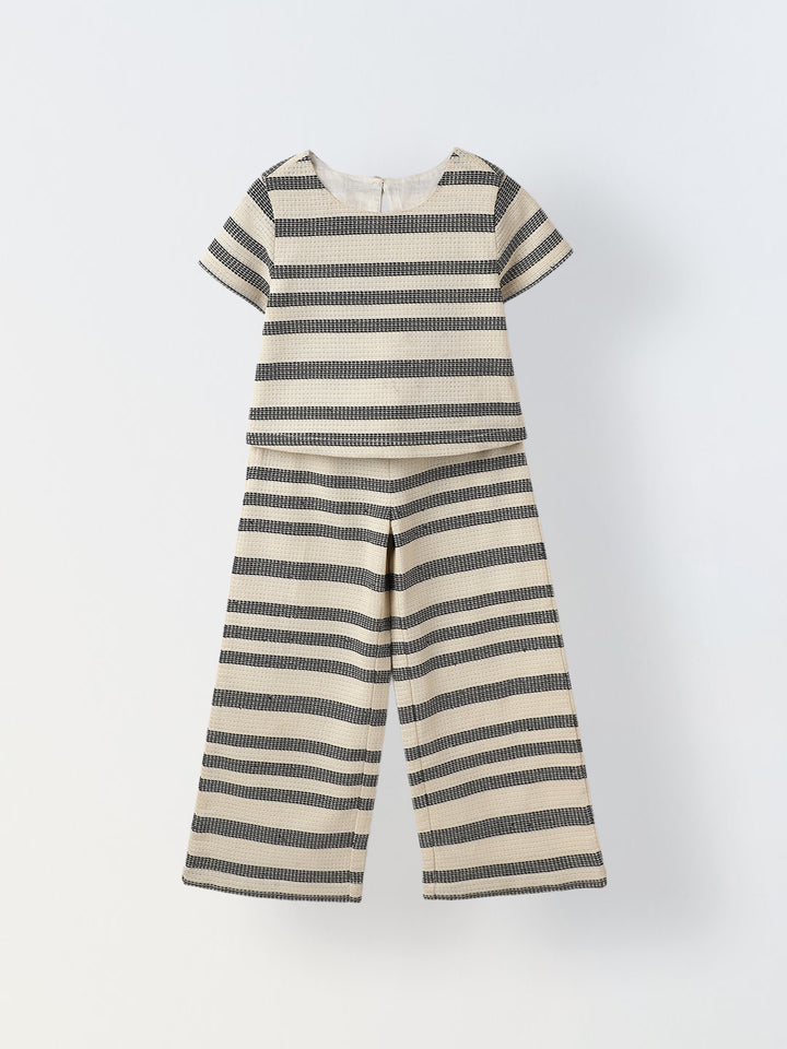 Black & White Stripe Co-Ord Set-Girls
