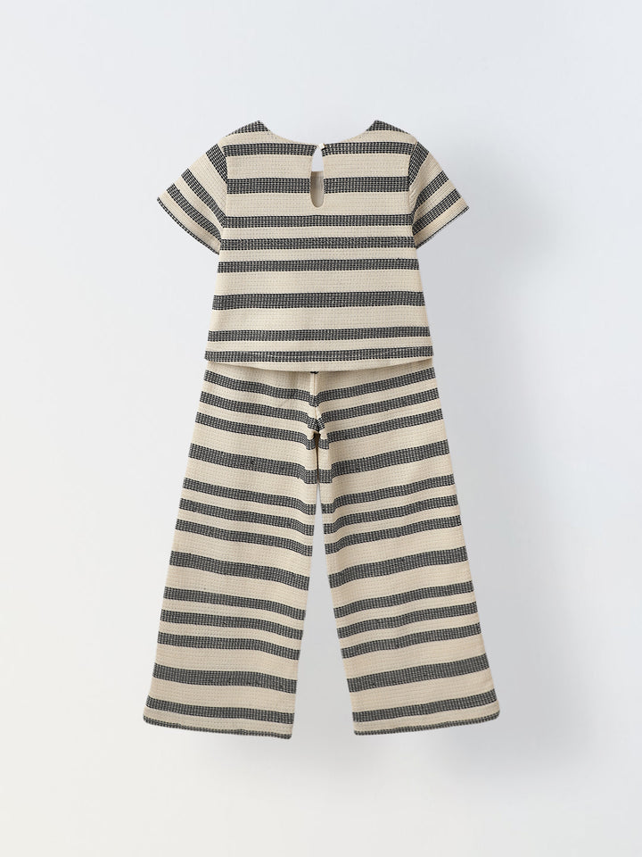 Black & White Stripe Co-Ord Set-Girls