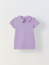 Spunkies Aqua Solid Collar Short Sleeves Polo T-Shirt