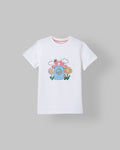 Spunkies White Boys Graphic Print Crew Neck Short Sleeves T-Shirt