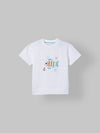 Spunkies White Boys Graphic Print Crew Neck Short Sleeves T-Shirt