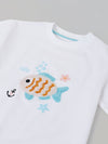 Spunkies White Boys Graphic Print Crew Neck Short Sleeves T-Shirt