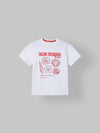 Spunkies White Boys Graphic Print Crew Neck Short Sleeves T-Shirt