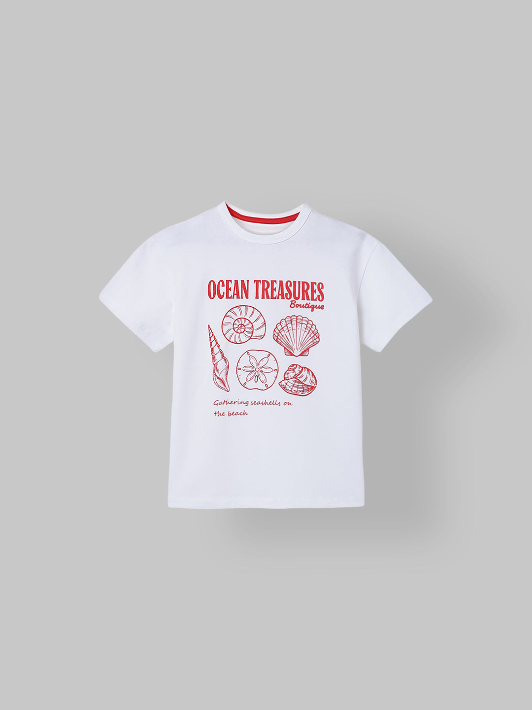 Spunkies White Boys Graphic Print Crew Neck Short Sleeves T-Shirt