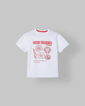 Spunkies White Boys Graphic Print Crew Neck Short Sleeves T-Shirt