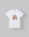 Spunkies White Boys Graphic Print Crew Neck Short Sleeves T-Shirt