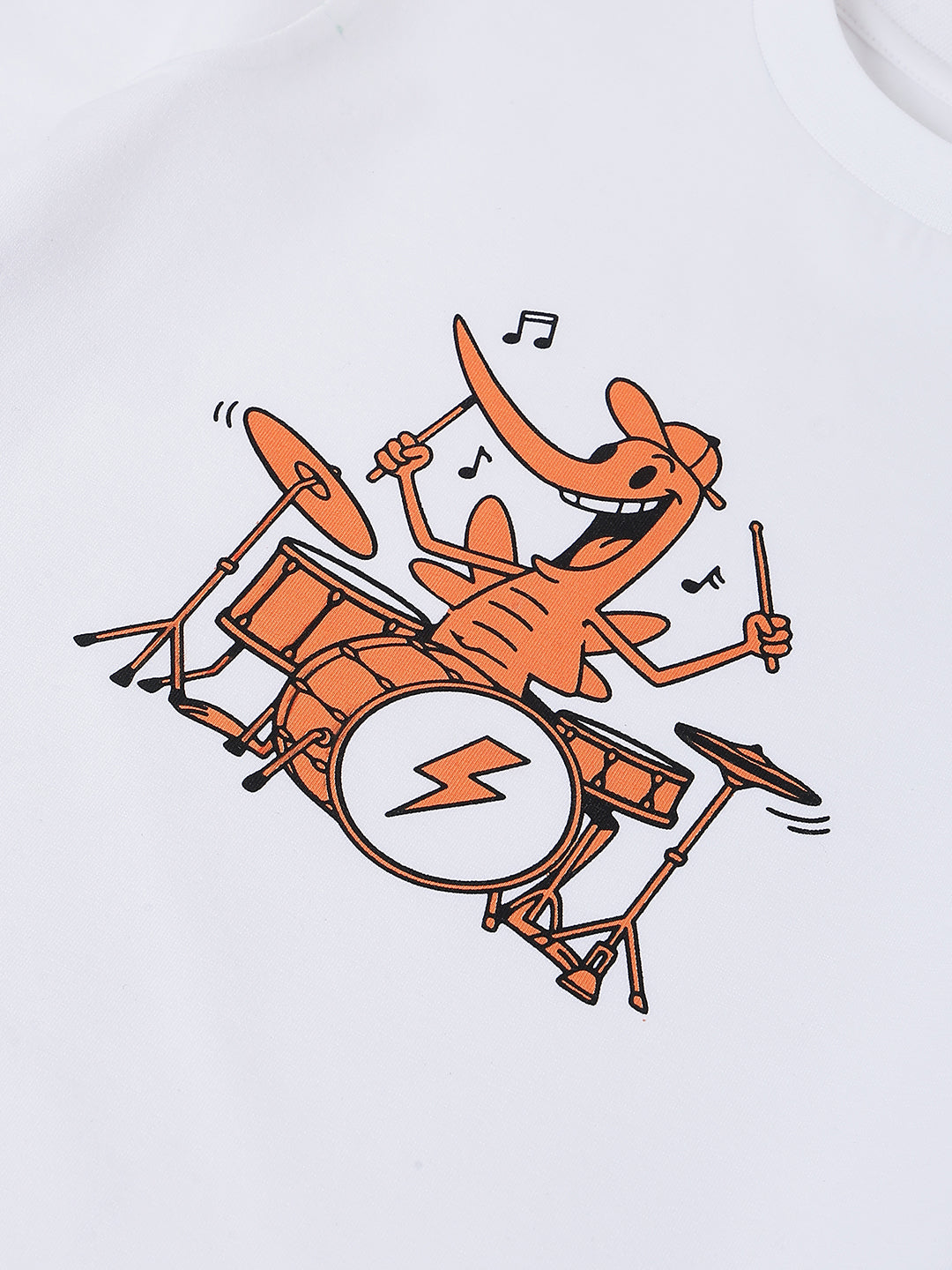 Spunkies White Boys Graphic Print Crew Neck Short Sleeves T-Shirt