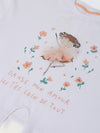Spunkies White Girls Graphic Print Crew Neck Short Sleeves Knot Detailed Top