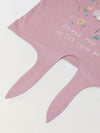 Spunkies Pink Girls Graphic Print Crew Neck Short Sleeves Knot Detailed Top