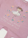 Spunkies Pink Girls Graphic Print Crew Neck Short Sleeves Knot Detailed Top