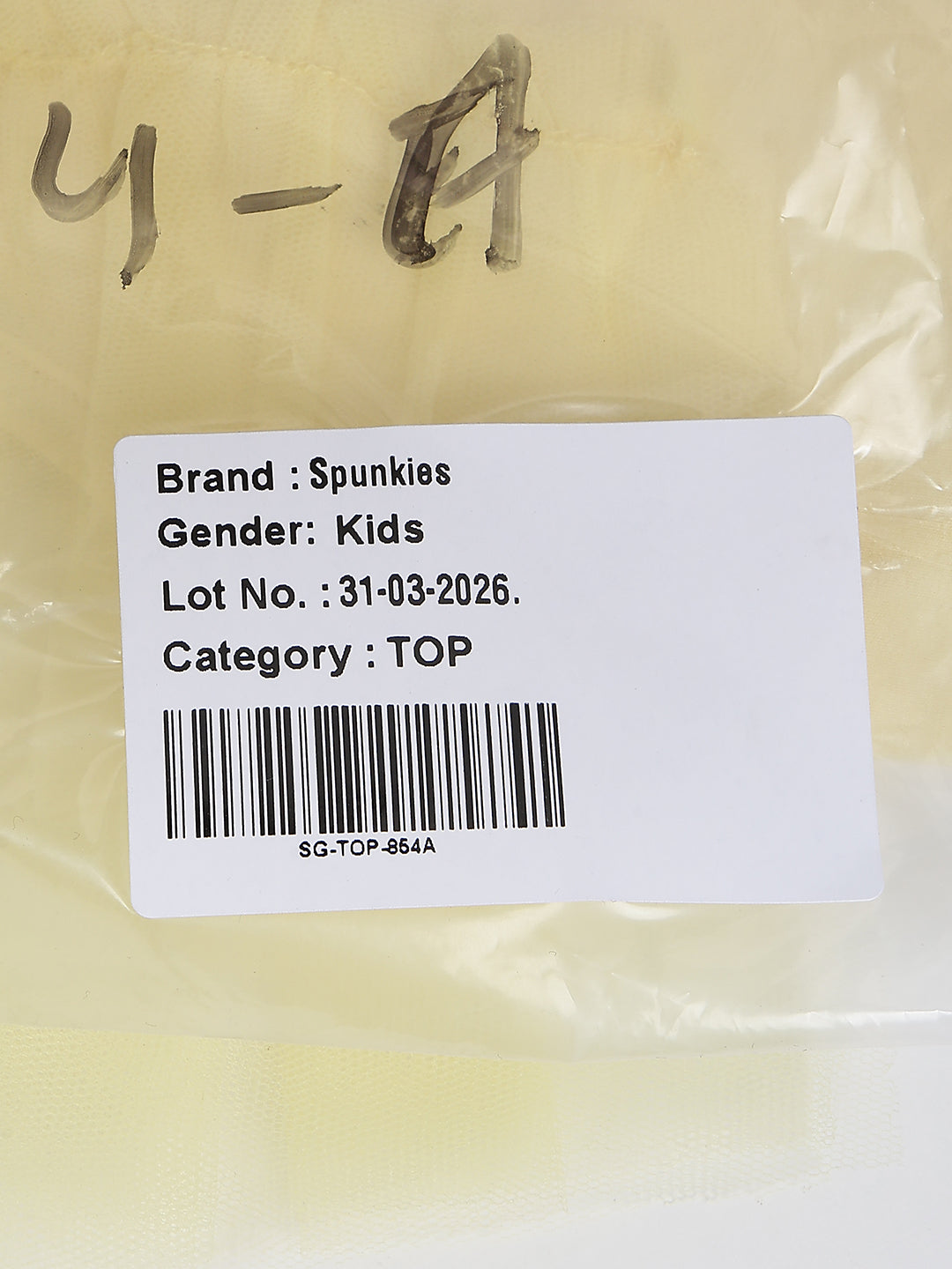 Spunkies Yellow Girls Solid Round Neck Flutter Sleeves Top