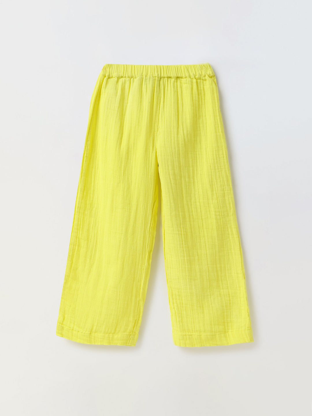 Yellow Cotton Gauze Wide Leg Co-ord Set