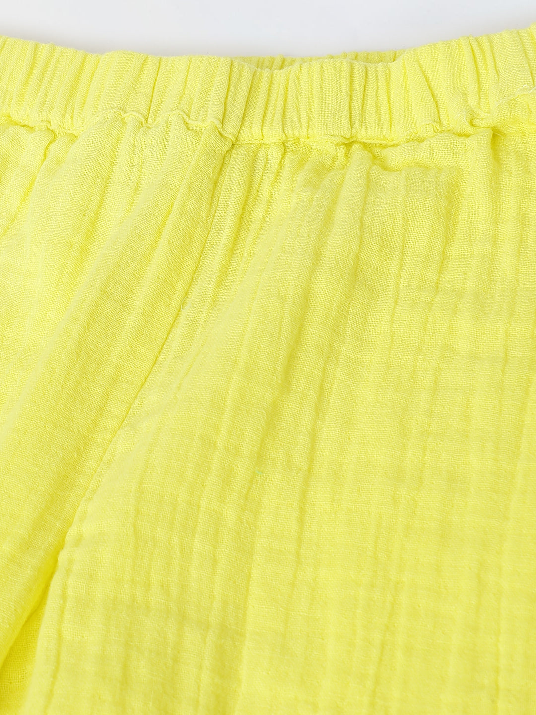 Yellow Cotton Gauze Wide Leg Co-ord Set