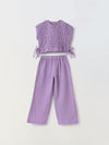 Lavender Cotton Gauze Wide Leg Co-ord Set