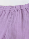 Lavender Cotton Gauze Wide Leg Co-ord Set