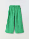 Green Cotton Gauze Wide Leg Co-ord Set