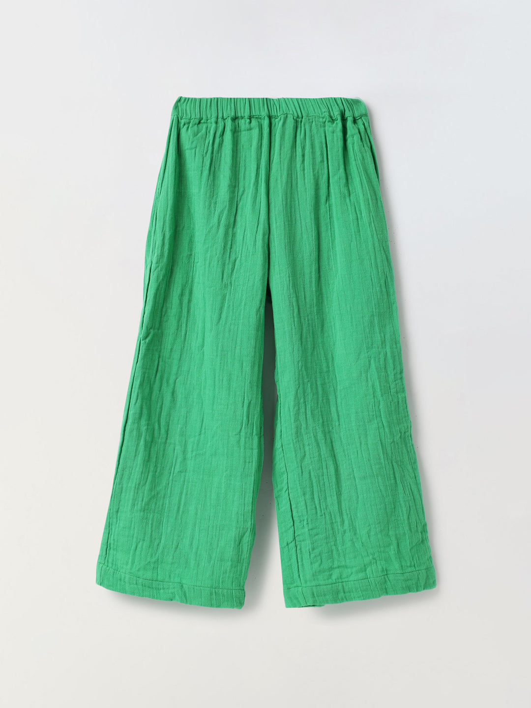 Green Cotton Gauze Wide Leg Co-ord Set