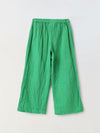 Green Cotton Gauze Wide Leg Co-ord Set