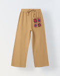 Brown Cotton Crochet Patch Lounge Pants – Girls