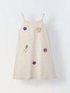 Girls Ivory Cotton Crochet Round Neck A-line Dress