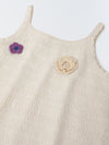 Girls Ivory Cotton Crochet Round Neck A-line Dress