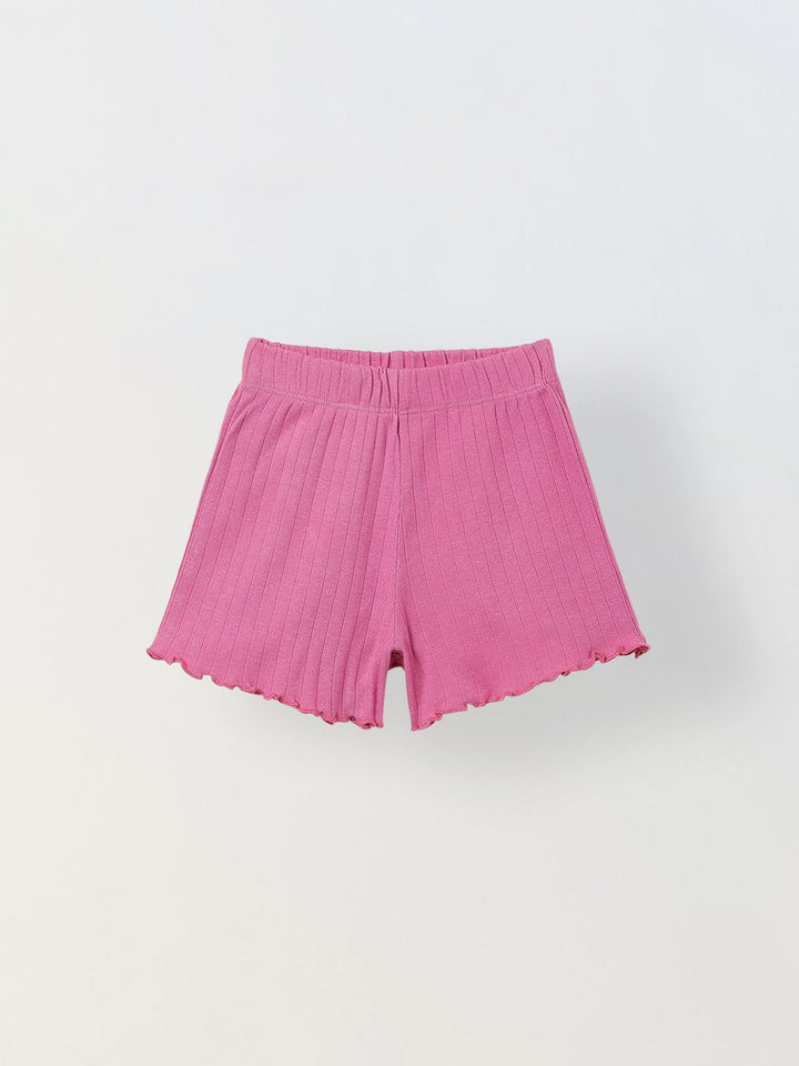 Spunkies Girls Pink Smocked Shoulder Straps Sleeveless Top and Shorts Set