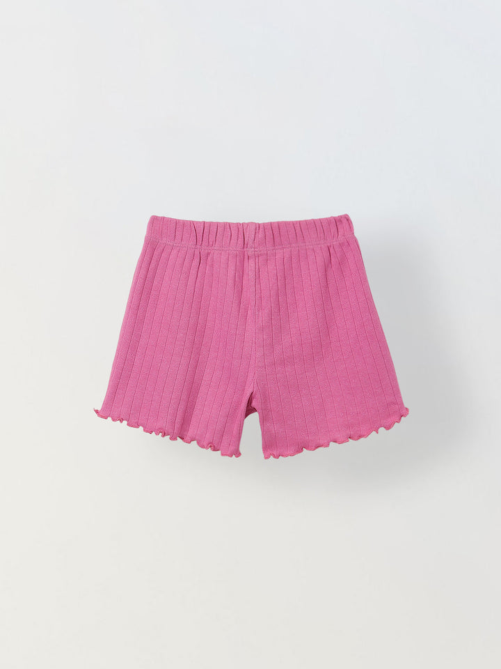 Spunkies Girls Pink Smocked Shoulder Straps Sleeveless Top and Shorts Set