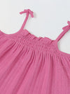 Spunkies Girls Pink Smocked Shoulder Straps Sleeveless Top and Shorts Set