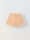 Spunkies Girls Peach Smocked Shoulder Straps Sleeveless Top and Shorts Set
